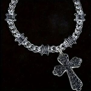 CLEAR Cross Pendant Necklace